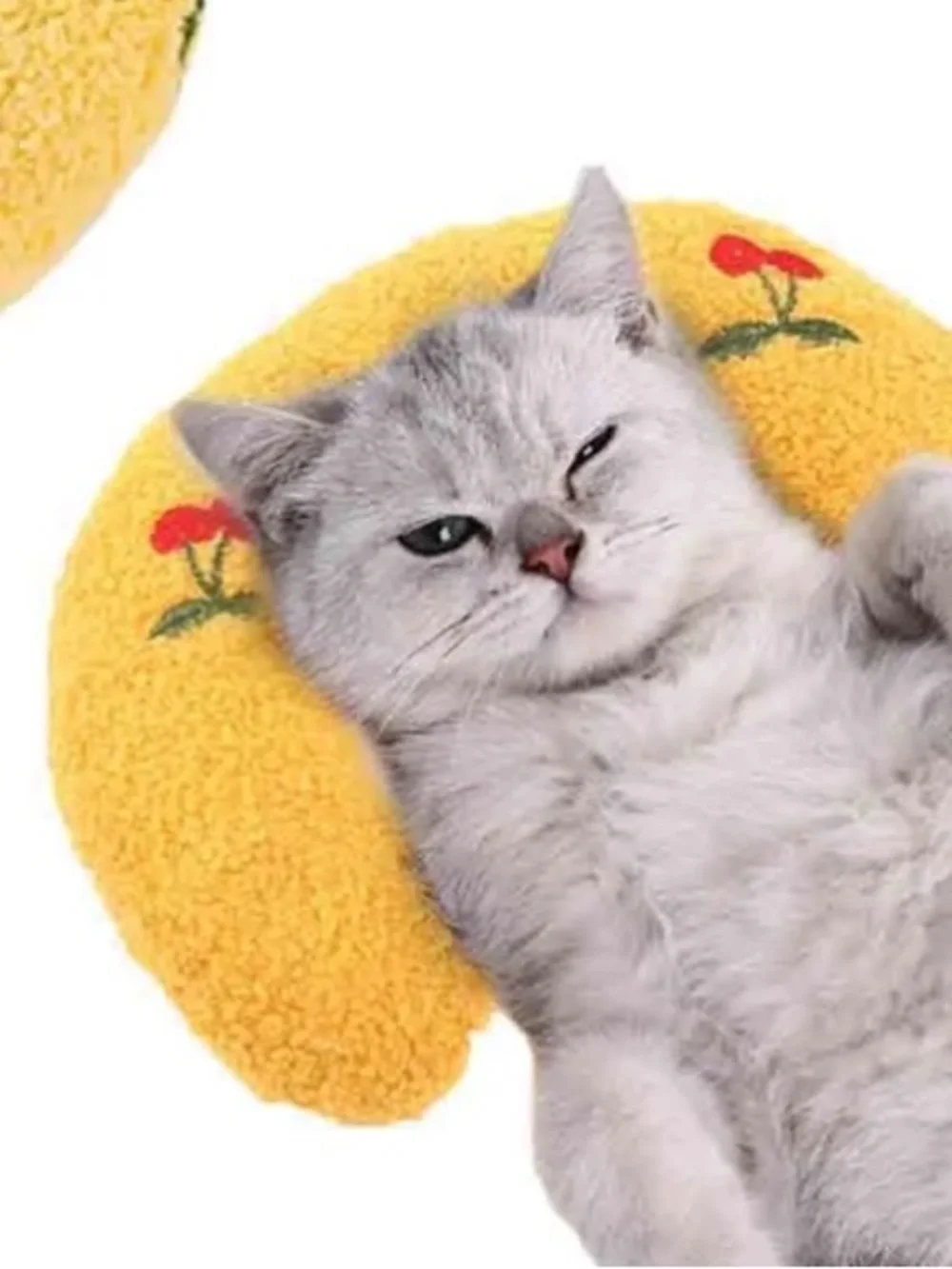 BRAND NEW! Plush White Small Pet Pillow with Pink Cherries